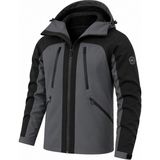 Ghassy Co. Ski Pro Series Kayak Içi Polarlı Rüzgar Geçirmez Su Itici Outdoor Softshell Mont - Füme
