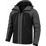 Ghassy Co. Ski Pro Series Kayak Içi Polarlı Rüzgar Geçirmez Su Itici Outdoor Softshell Mont - Siyah
