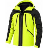 Ghassy Co. Ski Pro Series Kayak Içi Polarlı Rüzgar Geçirmez Su Itici Outdoor Softshell Mont - XL - Neon Yeşil