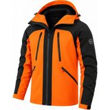 Ghassy Co. Ski Pro Series Kayak Içi Polarlı Rüzgar Geçirmez Su Itici Outdoor Softshell Mont - XL - Turuncu