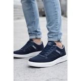 Ghattix Yeni Sezon 105 Erkek Günlük Keten Sneaker Ayakkabı - Lacivert