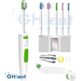 Ghdent SH16 Hibrit 6 Başlıklı Manuel Ağız Duşu (3 Fırçalı + 3 Normal Tek Gözlü Başlık) – BPA FREE ve FDA Kriterli - Beyaz - Gri