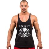Ghedto Dead Lift Skull Fitness Gym Tank Top Sporcu Atleti Siyah