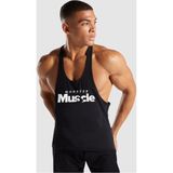 Ghedto Erkek Siyah Monster Muscle Gym Fitness Tank Top Sporcu Atleti - XL