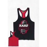 Ghedto Hard Core Npng Fitness Tank Top Sporcu Atleti Siyah Kırmızı - Siyah - Kırmızı