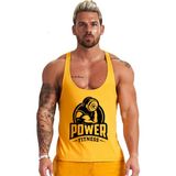 Ghedto Power Fitness Sarı Sporcu Atleti Nefes Alabilir Kumaş Özellikleri ile Rahat Kesim Erkek Tank Top - Renkli - Renkli