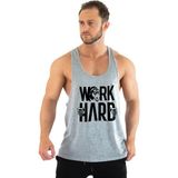 GHEDTO Work Hard Gorilla Gym Fitness Tank Top Sporcu Atleti (XL, Gri)