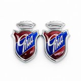 Ghia 3D Metal Krom Oto Amblem Panjur Bagaj Arması Çiftli Set Universal Yapıştırmalı