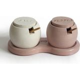 Ghogol Home Bonny Beton Tuzluk & Biberlik Takımı - Pembe - Beyaz - 100 ml