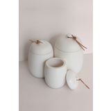 Ghogol Home Rome 3'Lü Set Tezgah Üstü Beton Kavanoz - Tuz, Kahve, Şeker, Çay, Baharat Vb. Saklama Kabı
