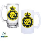 Ghostbastır Design Al Nassr F.c. Kulplu Bira Bardağı Buzlu Veya Şeffaf Seçenekli 0267 - 500 ml