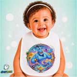 Ghostbastır Design Alaaddin Keten Bebek Mama Önlüğü – Yumuşak, Emici, Yıkanabilir, Özel Tasarım P001 - Çok Renkli - 0+ Ay
