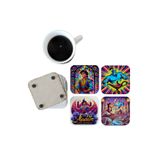 Ghostbastır Design Alaaddinin Sihirli Lambası Dekoratif Ahşap Bardak Altlığı Seti 081