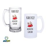 Ghostbastır Design Alem Beybi Görsün Kulplu Bira Bardağı Buzlu veya Şeffaf Seçenekli 0262