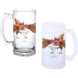 Ghostbastır Design Alkolik Tavuklar Kulplu Bira Bardağı Buzlu Veya Şeffaf Seçenekli 004 - 1 Adet - 500 ml