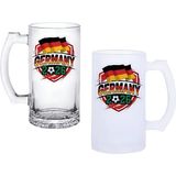 Ghostbastır Design Almanya Dünya Kupası Kulplu Bira Bardağı Buzlu Veya Şeffaf Seçenekli 006 - 1 Adet - 500 ml