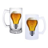 Ghostbastır Design Ampul Bira Bardağı 500 cc Cam Buzlu veya Buzsuz Seçenekleriyle 0229