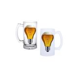 Ghostbastır Design Ampul Kulplu Bira Bardağı Buzlu Veya Şeffaf Seçenekli 012