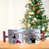 Ghostbastır Design Anne ve Babaya Özel Kahve Fincan Takımı 014 - Beyaz- Renkli - 185 ml