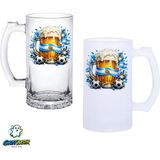 Ghostbastır Design Arjantin Kulplu Bira Bardağı Buzlu Veya Şeffaf Seçenekli 0268 - 500 ml