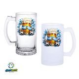 Ghostbastır Design Arjantin Kulplu Bira Bardağı Buzlu veya Şeffaf Seçenekli 0268