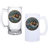 Ghostbastır Design Arjantin Maradona Kulplu Bira Bardağı Buzlu Veya Şeffaf Seçenekli 016 - 1 Adet - 500 ml