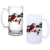 Ghostbastır Design Atatürk Kulplu Bira Bardağı Buzlu Veya Şeffaf Seçenekli 017 - 500 ml