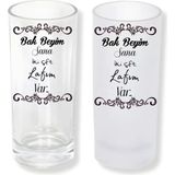 Ghostbastır Design Bak Beyim Buzlu / Buzsuz Seçenekli Rakı Bardağı – 1 Adet Şık Sunum Bardağı 056 - Şeffaf - 200 ml