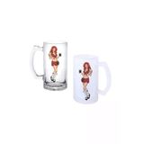 Ghostbastır Design Bar Girl Kulplu Bira Bardağı Buzlu Veya Şeffaf Seçenekli 022