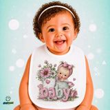 Ghostbastır Design Bebekli Keten Bebek Mama Önlüğü – Yumuşak, Emici, Yıkanabilir, Özel Tasarım P010 - Çok Renkli - 0+ Ay