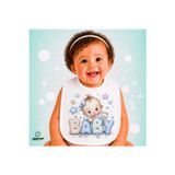 Ghostbastır Design Bebekli Keten Bebek Mama Önlüğü – Yumuşak, Emici, Yıkanabilir, Özel Tasarım P011