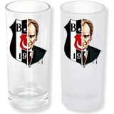 Ghostbastır Design Beşiktaş Atatürk Buzlu / Buzsuz Seçenekli Rakı Bardağı – 1 Adet Şık Sunum Bardağı 0114 - Şeffaf - 200 ml