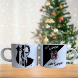 Ghostbastır Design Beşiktaş Atatürk Kupa Bardak | Tek Adet 0249 - Renkli - 250 ml