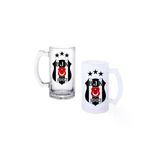 Ghostbastır Design Beşiktaş Kulplu Bira Bardağı Buzlu Veya Şeffaf Seçenekli 0128
