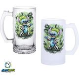 Ghostbastır Design Bettlejuice Kulplu Bira Bardağı Buzlu Veya Şeffaf Seçenekli 0275 - 1 Adet - 500 ml