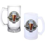 Ghostbastır Design Bira Destinasyonu Kulplu Bira Bardağı Buzlu Veya Şeffaf Seçenekli 026 - 1 Adet - 500 ml