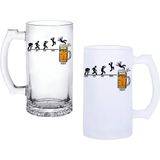 Ghostbastır Design Bira Günleri Kulplu Bira Bardağı Buzlu Veya Şeffaf Seçenekli 027 - 500 ml