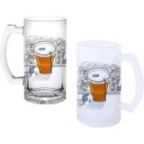 Ghostbastır Design Bira Havuzu Kulplu Bira Bardağı Buzlu Veya Şeffaf Seçenekli 031 - 500 ml