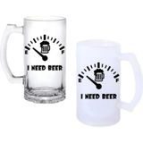 Ghostbastır Design Bira Ihtiyacı Kulplu Bira Bardağı Buzlu Veya Şeffaf Seçenekli 032 - 500 ml
