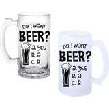 Ghostbastır Design Bira Istiyor Muyum Kulplu Bira Bardağı Buzlu Veya Şeffaf Seçenekli 033 - 1 Adet - 500 ml