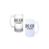 Ghostbastır Design Bira Saati Kulplu Bira Bardağı Buzlu Veya Şeffaf Seçenekli 037