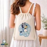 Ghostbastır Design Bluey Büzgülü Keten Çanta C031 - Bej