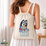 Ghostbastır Design Bluey Büzgülü Keten Çanta C034 - Bej