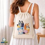 Ghostbastır Design Bluey Büzgülü Keten Çanta C035 - Bej