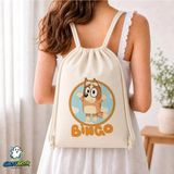 Ghostbastır Design Bluey Büzgülü Keten Çanta C036 - Bej