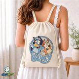 Ghostbastır Design Bluey Büzgülü Keten Çanta C037 - Bej