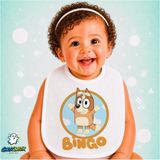 Ghostbastır Design Bluey Keten Bebek Mama Önlüğü – Yumuşak, Emici, Yıkanabilir, Özel Tasarım P016 - Çok Renkli - 0+ Ay