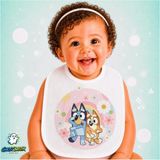 Ghostbastır Design Bluey Keten Bebek Mama Önlüğü – Yumuşak, Emici, Yıkanabilir, Özel Tasarım P017 - Çok Renkli - 0+ Ay