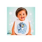 Ghostbastır Design Bluey Keten Bebek Mama Önlüğü – Yumuşak, Emici, Yıkanabilir, Özel Tasarım P019