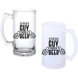 Ghostbastır Design Bu Çocuklara Bira Kulplu Bira Bardağı Buzlu Veya Şeffaf Seçenekli 044 - 1 Adet - 500 ml